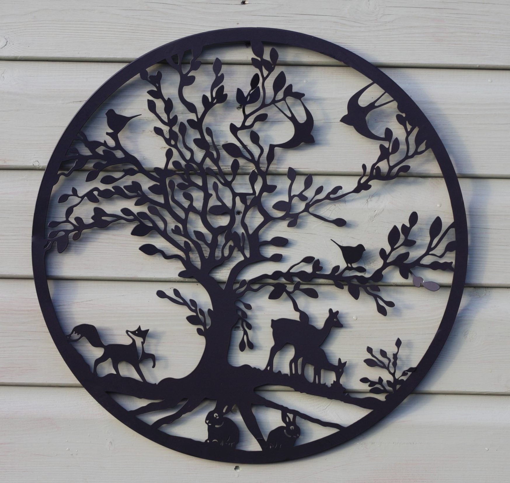 Wildlife Scene Metal Wall Art – Black | Various Sizes