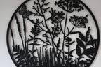 Wild Meadow Metal Wall Art – Black | 60cm