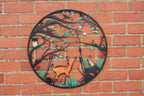 Baby Deer Woodland Scene — 60cm Steel Wall Art