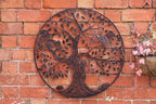 Squirrels in Tree of Life Metal Wall Art Black | 60cm