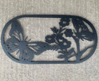 Butterfly Steel Wall Art Black | Oval 70 x 35cm