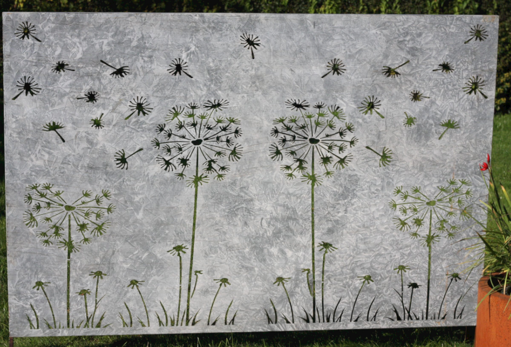 Antique Grey XL Steel Garden Panel Privacy Screen | 180x120cm
