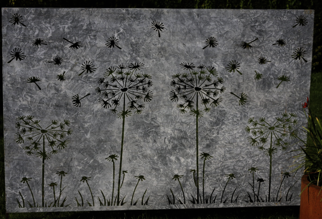Antique Grey XL Steel Garden Panel Privacy Screen | 180x120cm