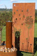 Rustic Steel Dandelion Garden Screen Panel | 90 x 180cm