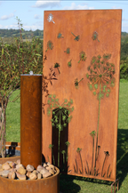 Rustic Steel Dandelion Garden Screen Panel | 90 x 180cm