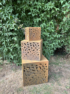 Corten Steel Cube Tables | Set of 3
