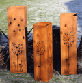 Corten Dandelion Columns | Set of 3