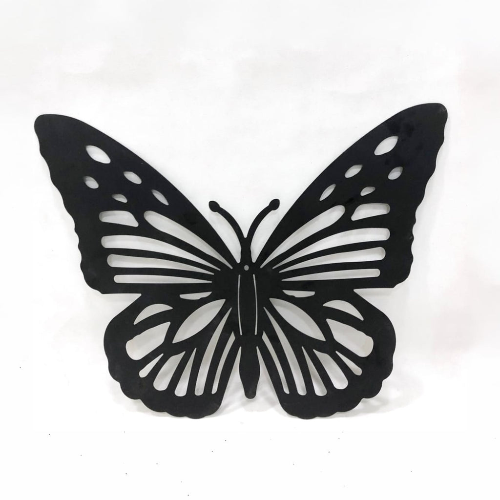 Butterfly Steel Wall Art Black | 60 x 50cm
