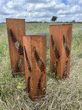 Corten Fern Leaf Columns | Set of 3