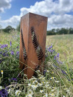 Corten Fern Leaf Columns | Set of 3