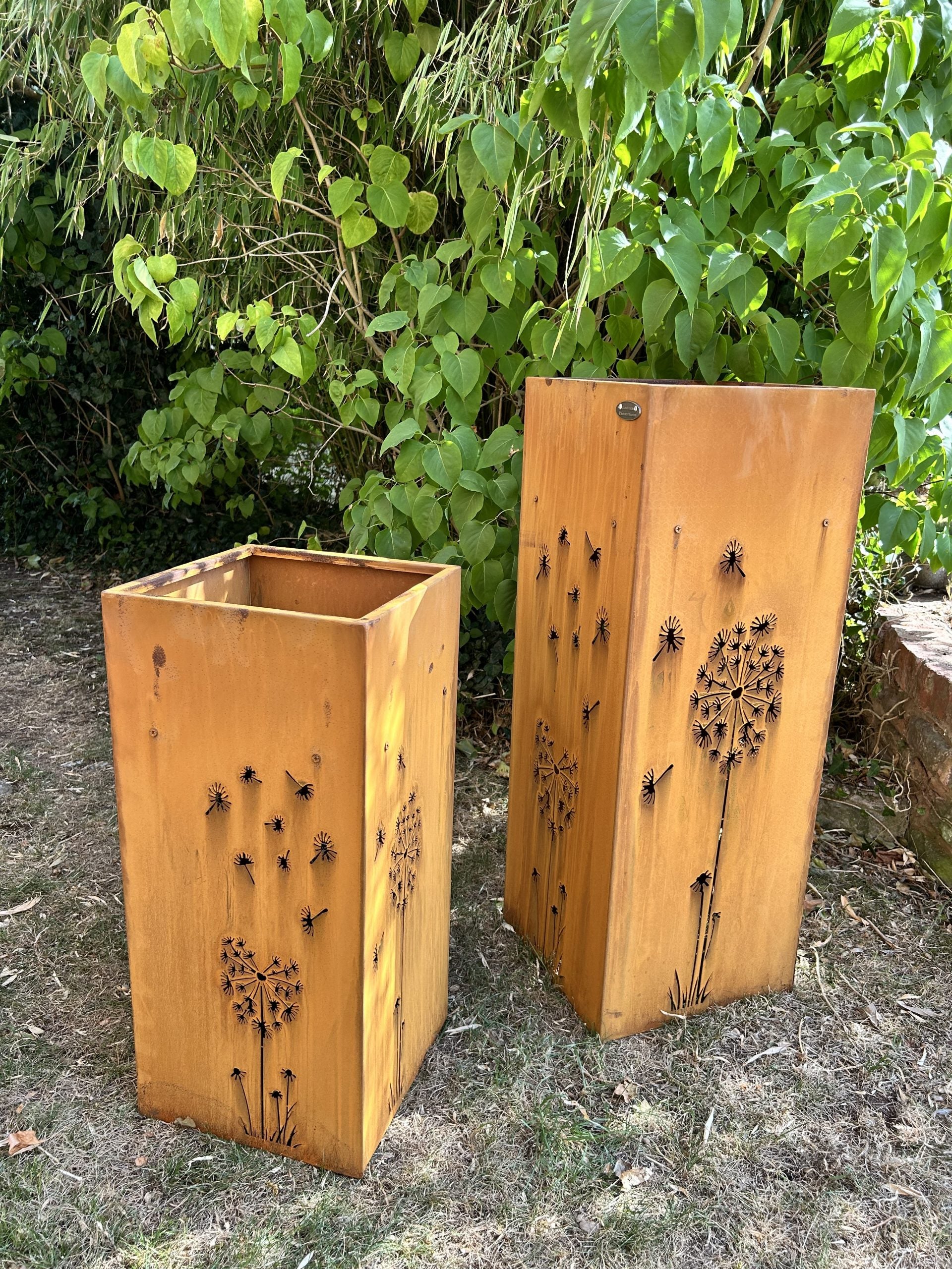 Dandelion Corten Steel Planters | Set of 2