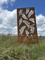 Rustic Steel Fern Garden Screen Panel | 90 x 180cm