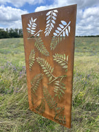 Rustic Steel Fern Garden Screen Panel | 90 x 180cm