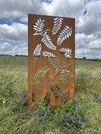 Rustic Steel Fern Garden Screen Panel | 90 x 180cm