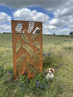 Rustic Steel Fern Garden Screen Panel | 90 x 180cm