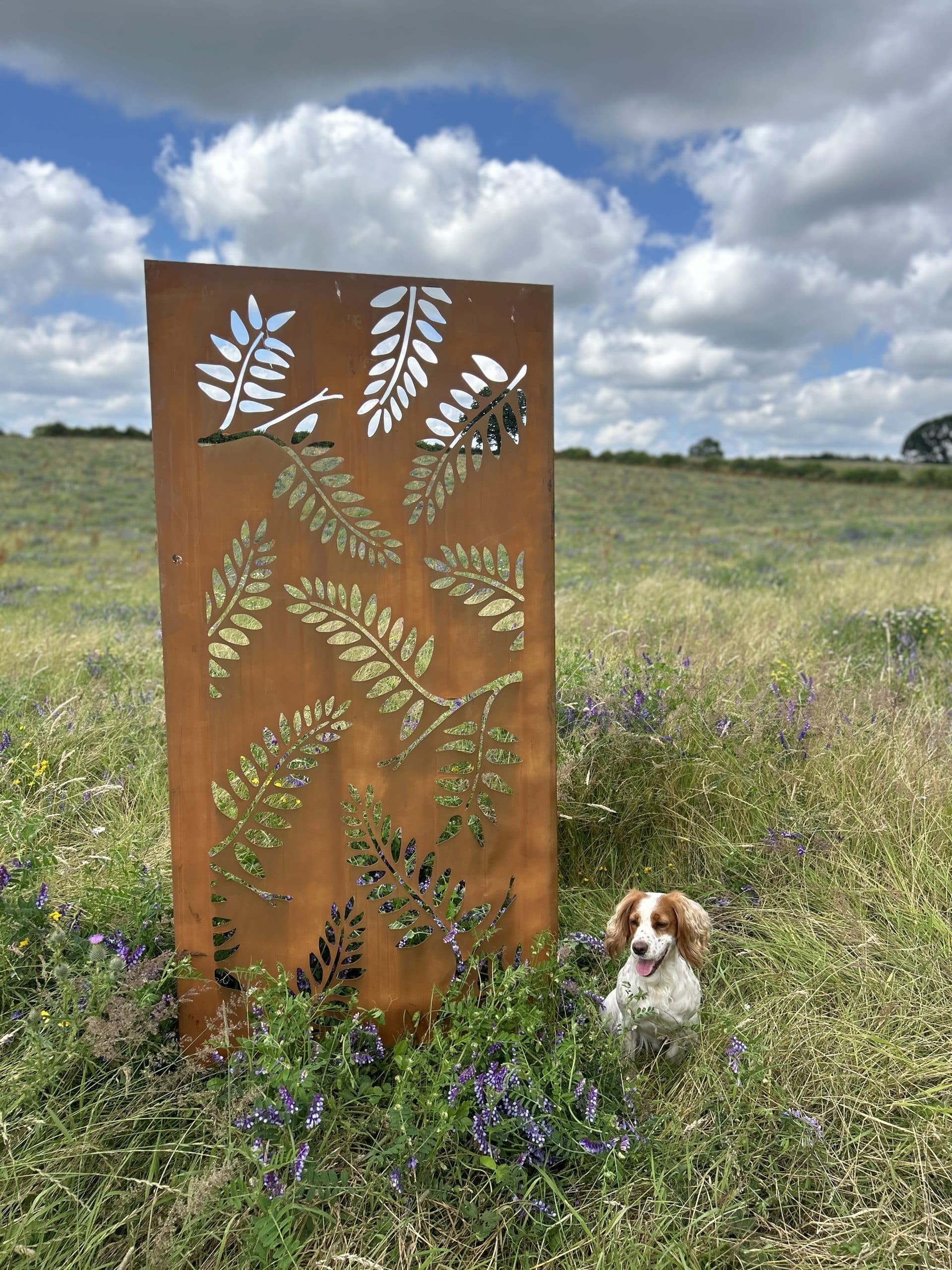 Rustic Steel Fern Garden Screen Panel | 90 x 180cm