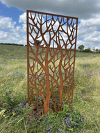 Rustic Steel Branches Garden Screen Panel | 90 x 180cm