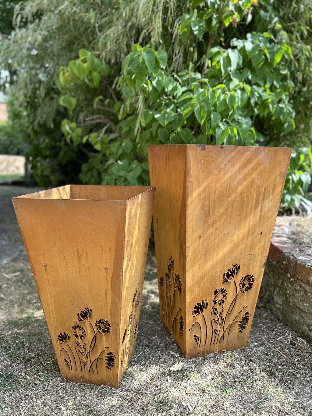Corten Vase Planters | Set of 2 Garden Planters