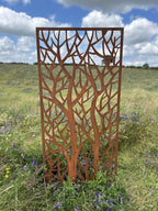 Rustic Steel Branches Garden Screen Panel | 90 x 180cm
