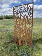 Rustic Steel Branches Garden Screen Panel | 90 x 180cm