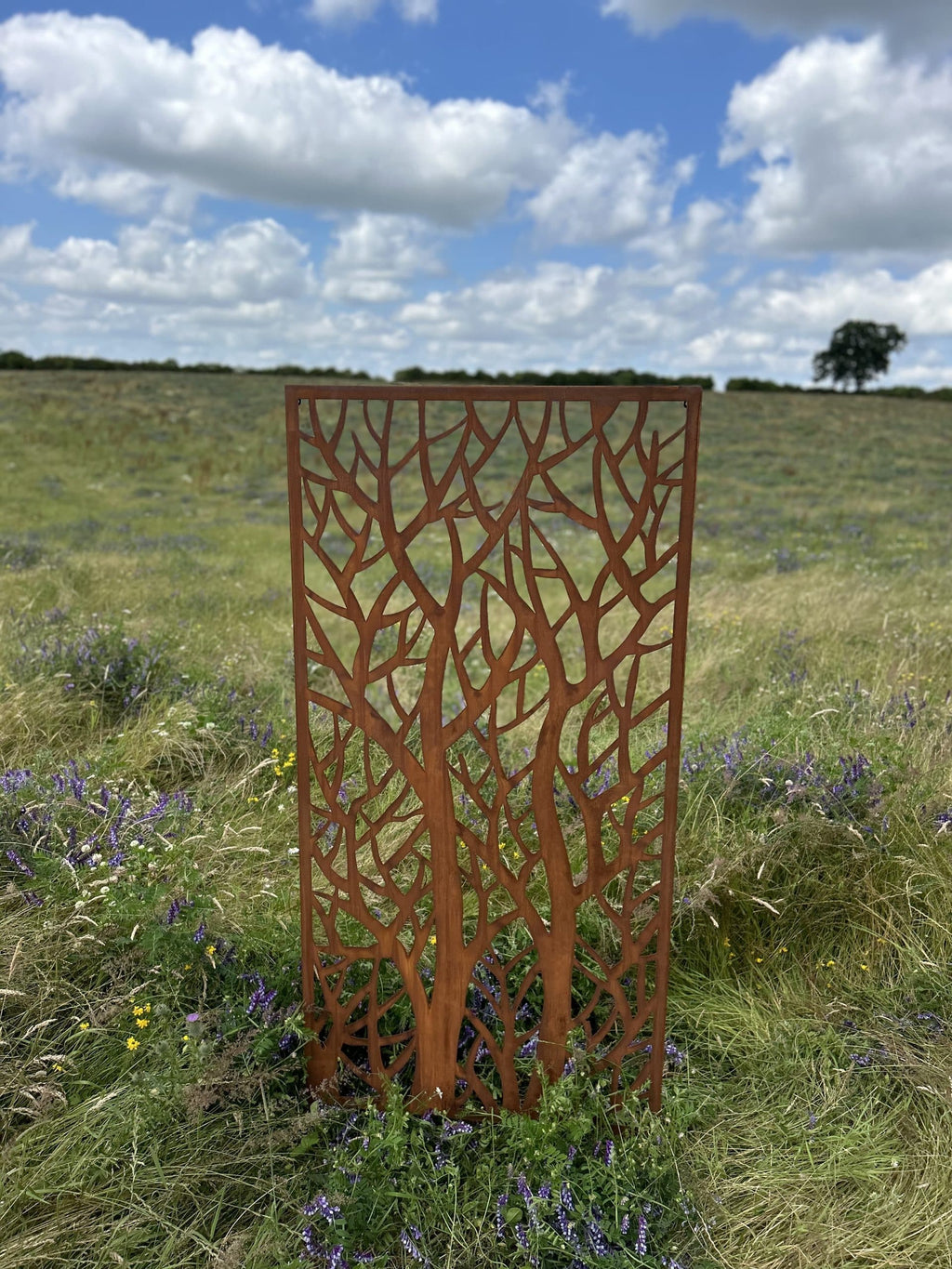 Rustic Steel Branches Garden Screen Panel | 90 x 180cm