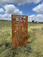 Rustic Steel Bamboo Garden Screen Panel | 90 x 180cm