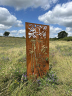 Rustic Steel Bamboo Garden Screen Panel | 90 x 180cm