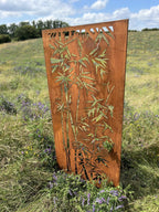 Rustic Steel Bamboo Garden Screen Panel | 90 x 180cm