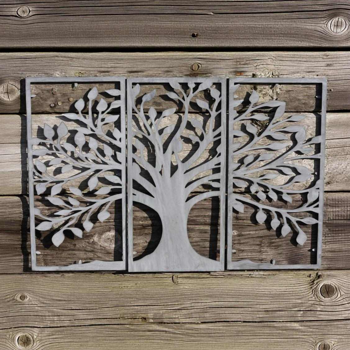 Olive Tree Wall Art Set of 3 | Grey | 90 x 60cm